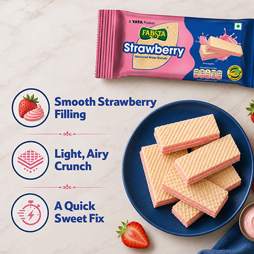 Fabsta Strawberry Wafer Biscuits, 60 g