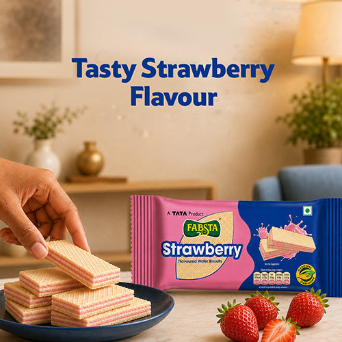 Fabsta Strawberry Wafer Biscuits, 60 g