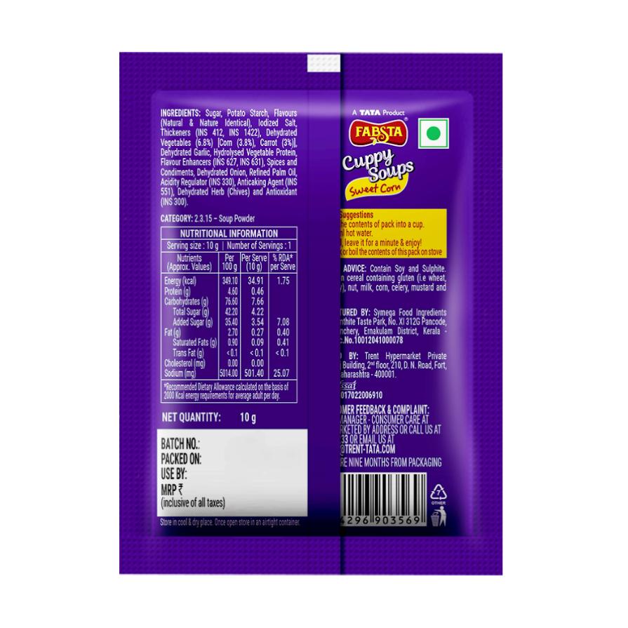 Fabsta Sweet Corn Veg Soup 10 g