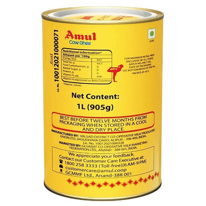 Amul High Aroma Cow Ghee Tin 1ltr