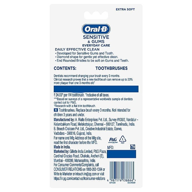 Oral B Sensitive Toothbrush pack of 5
