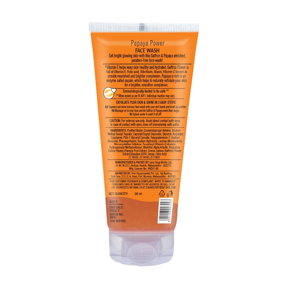 Skye Papaya Power Brightening Face Wash, 50 ml
