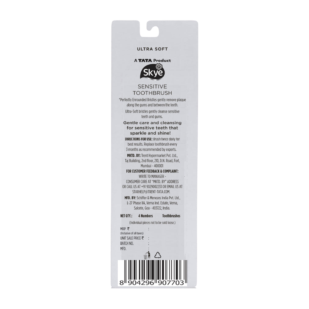 Skye Sensitive Soft Toothbrush pack of 4