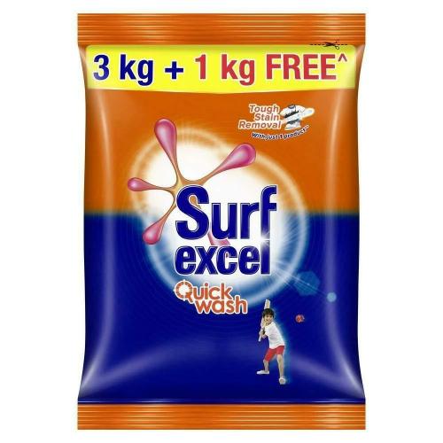 Surf Excel Quick Wash Detergent Powder 3 Kg + 1 Kg Free