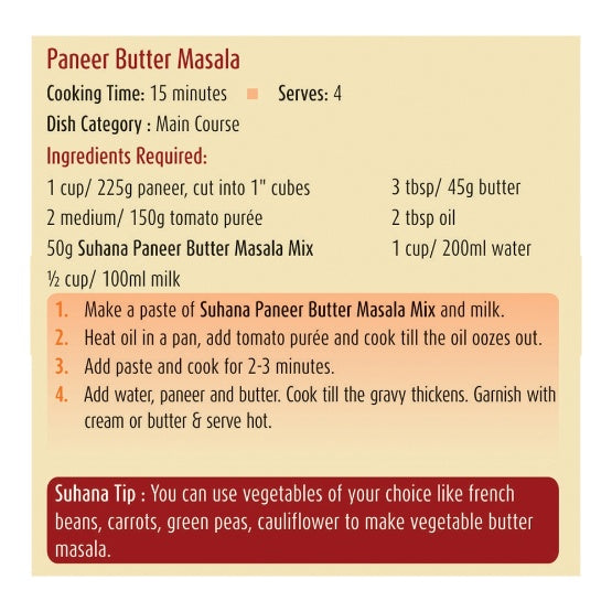 Suhana Butter Paneer Mix 50 g