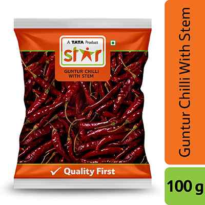 Star Whole Guntur Chilli With Stem 100 gm
