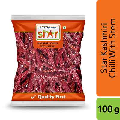 Star Whole Kashmiri Chilli With Stem 100 gm