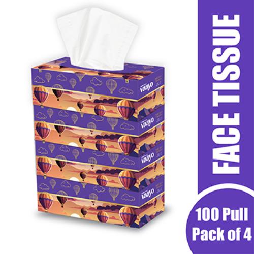 Vaayo Face Tissues 100 Pulls 4In1 400 pulls