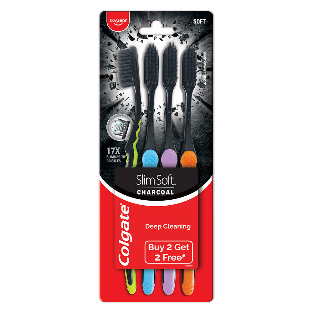 Colgate Slimsoft Charcoal Tooth Brush buy 2 get 2 free