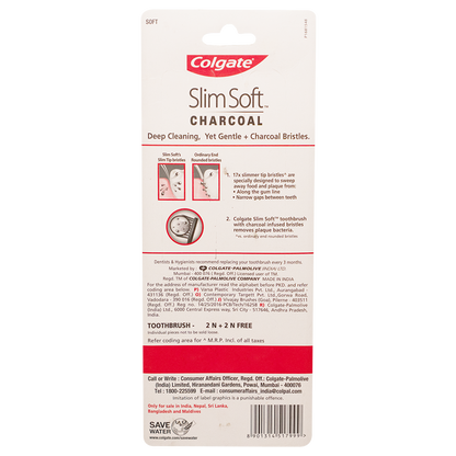 Colgate Slimsoft Charcoal Tooth Brush buy 2 get 2 free