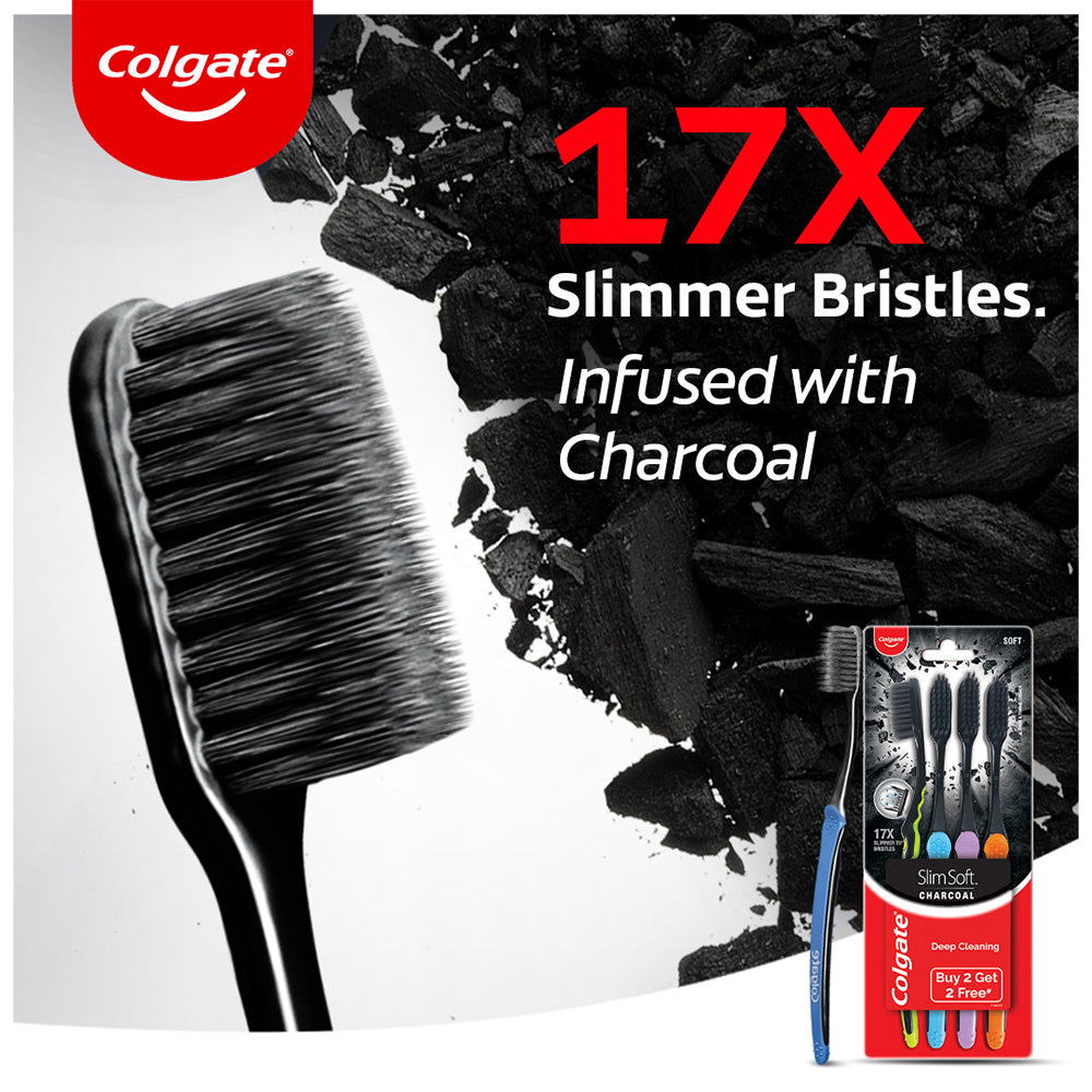 Colgate Slimsoft Charcoal Tooth Brush buy 2 get 2 free