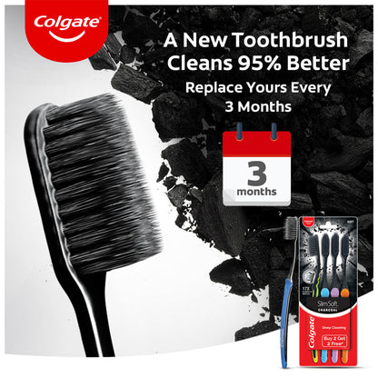 Colgate Slimsoft Charcoal Tooth Brush buy 2 get 2 free