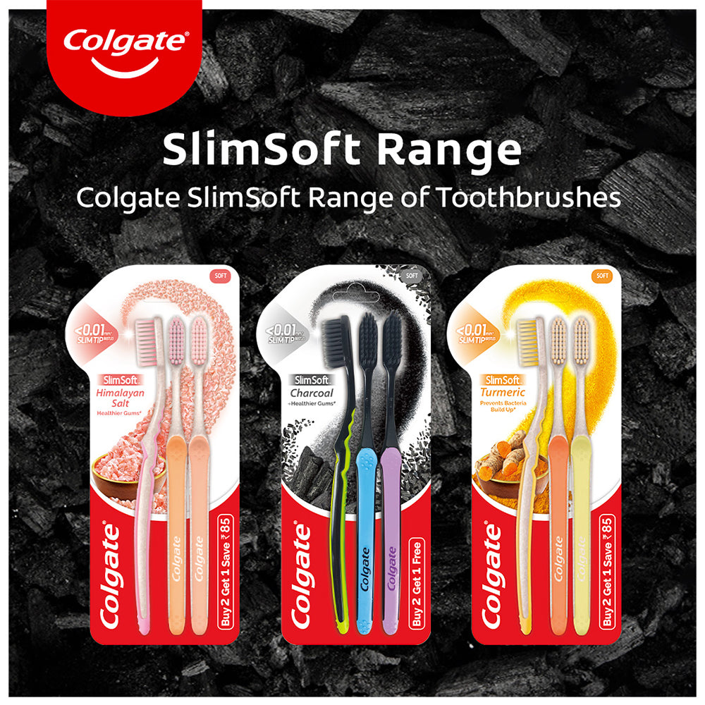 Colgate Slimsoft Charcoal Tooth Brush buy 2 get 2 free