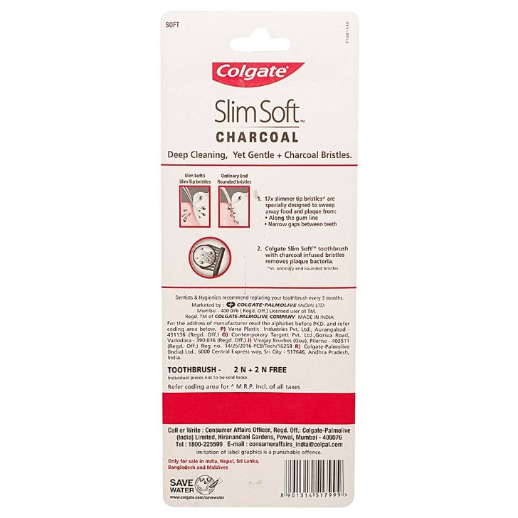 Colgate Slimsoft Charcoal Tooth Brush buy 2 get 2 free