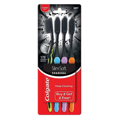 Colgate Slimsoft Charcoal Tooth Brush buy 2 get 2 free