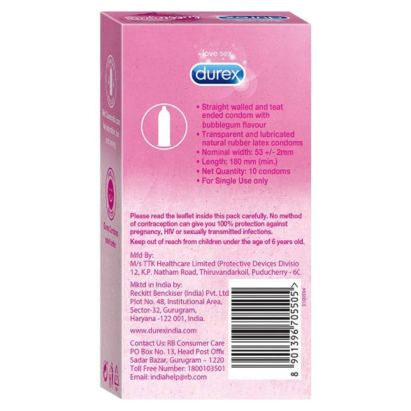 Durex Bubble Gum Flavoured Condom pack of 10