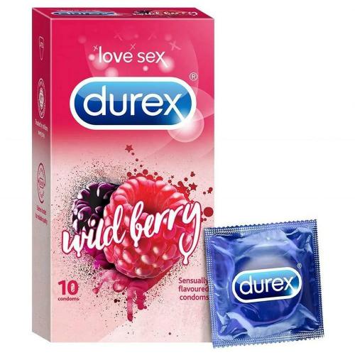 Durex Wildberry Flavoured Condom pack of 10