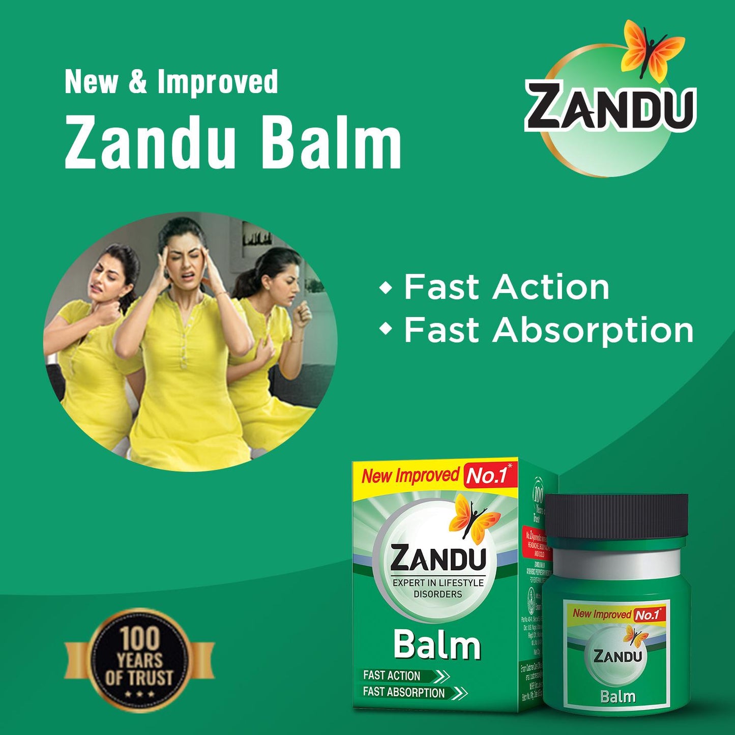 Zandu Balm For Headache, Backache & Cold 50 ml