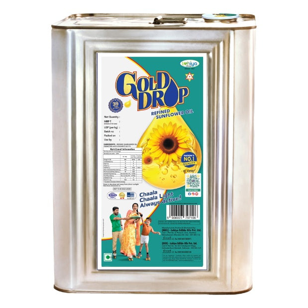 Gold Drop Sunflower Oil 15 ltr