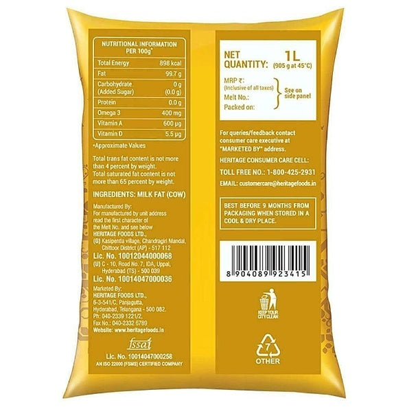 Heritage Cow Ghee 1ltr