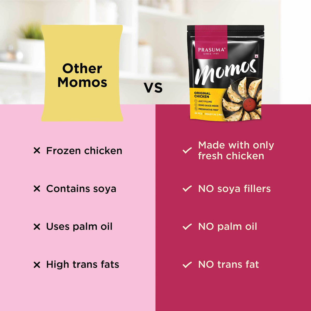 Prasuma Original Chicken Momos 24pcs