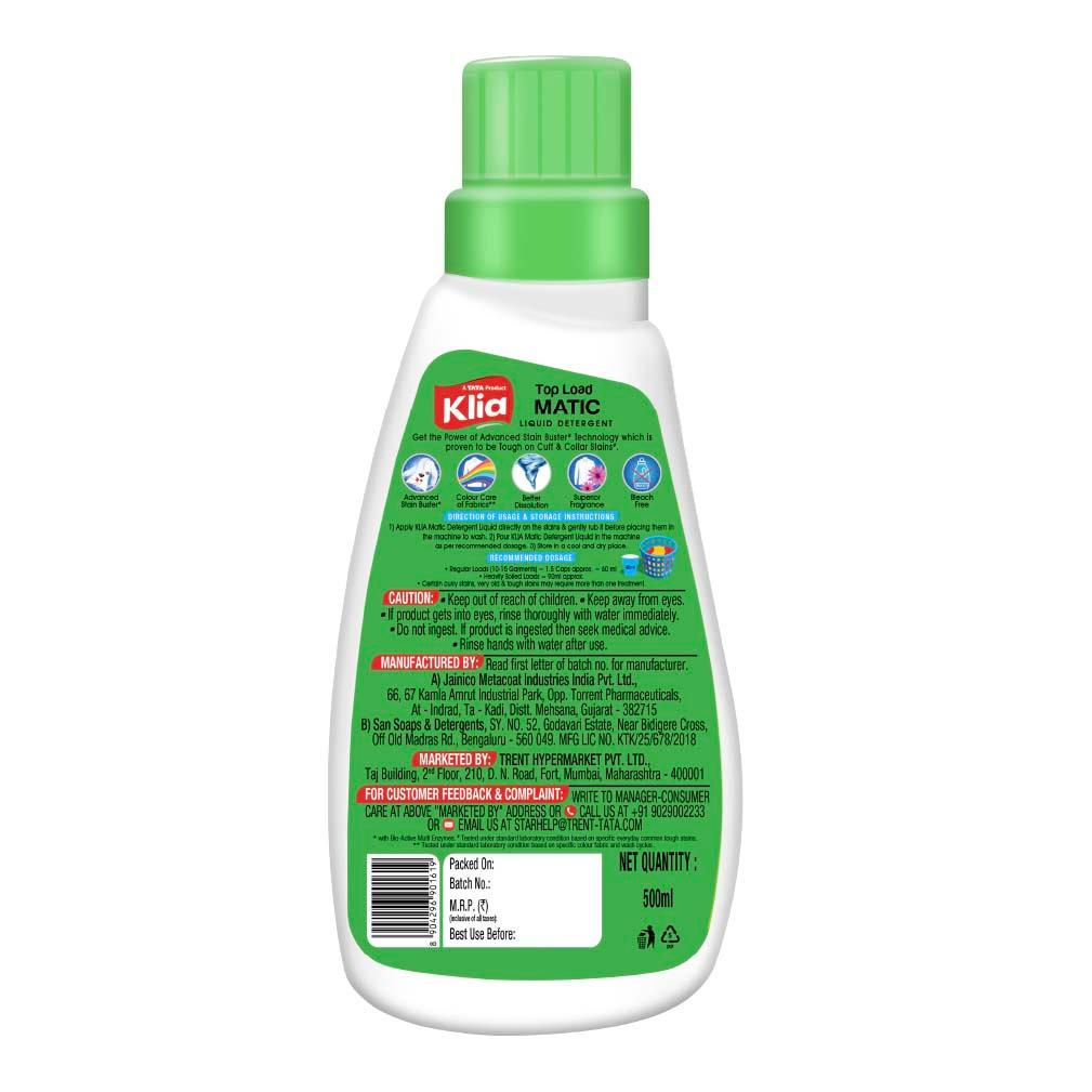 Klia Top Load Liquid Detergent, 2 L
