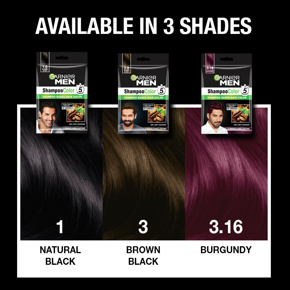 Garnier Natural Black Color Men Shampoo 20 ml