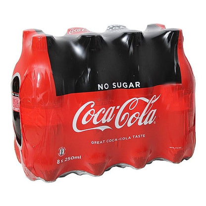 Coca Cola Zero Carbonated Soft Drink Pet Bottle 8x250 ml