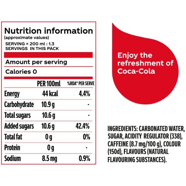 Coca Cola Carbonated Soft Drink Pet Bottle 8x250 ml