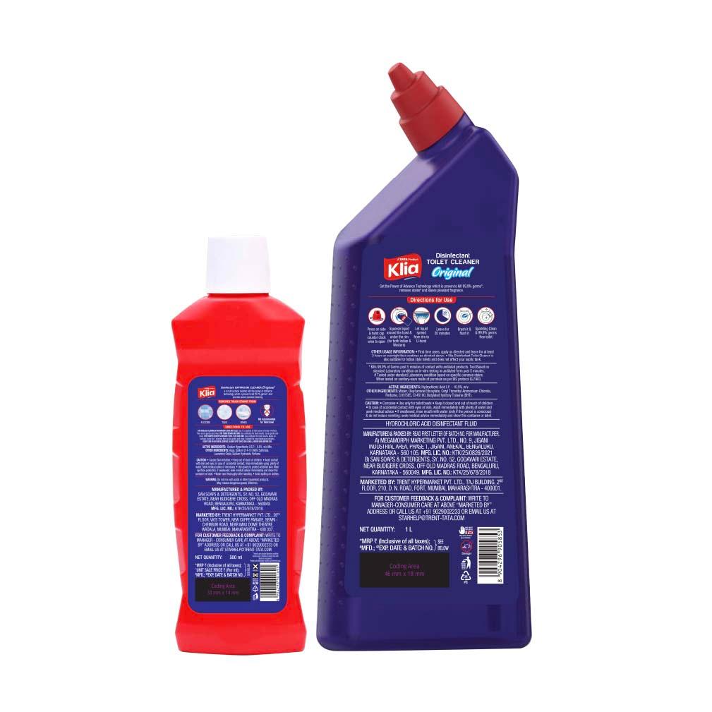 Klia Bathroom Hygiene Combi (Tc750Ml+Bc500Ml+Flushtab) 1550 ml