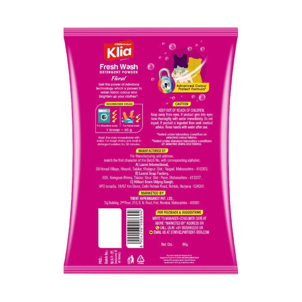 Klia Floral Detergent Powder 6+2 kg