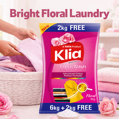 Klia Floral Detergent Powder 6+2 kg