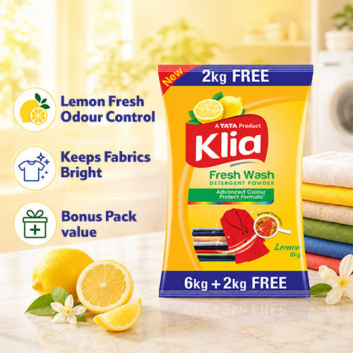 Klia Lemon Detergent Powder 6+2 kg
