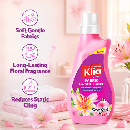 Klia Fabric Conditioner Pink Bottle, 1 L