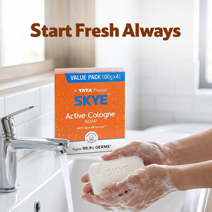 Skye Active Cologne Soap, Pack of 4 x 100 g