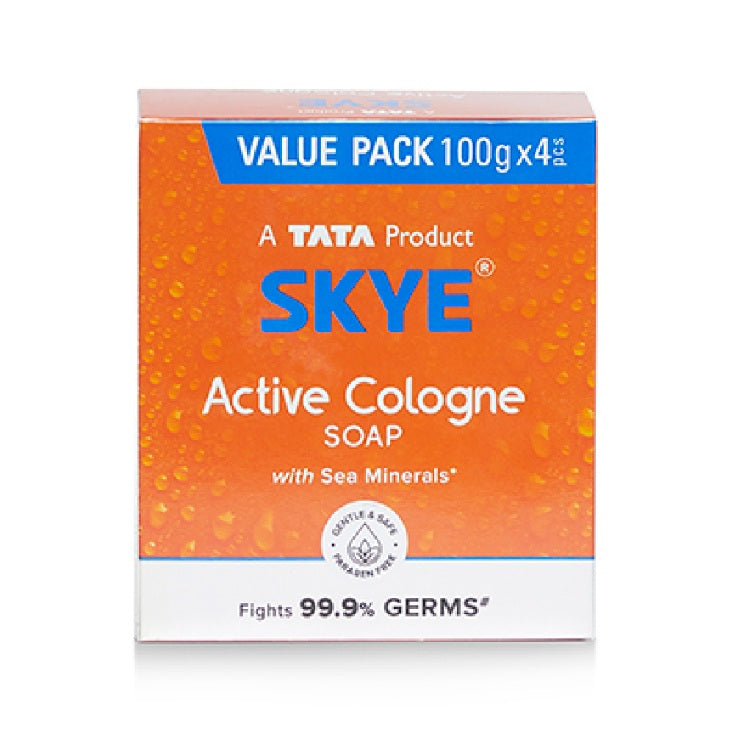 Skye Active Cologne Soap, Pack of 4 x 100 g