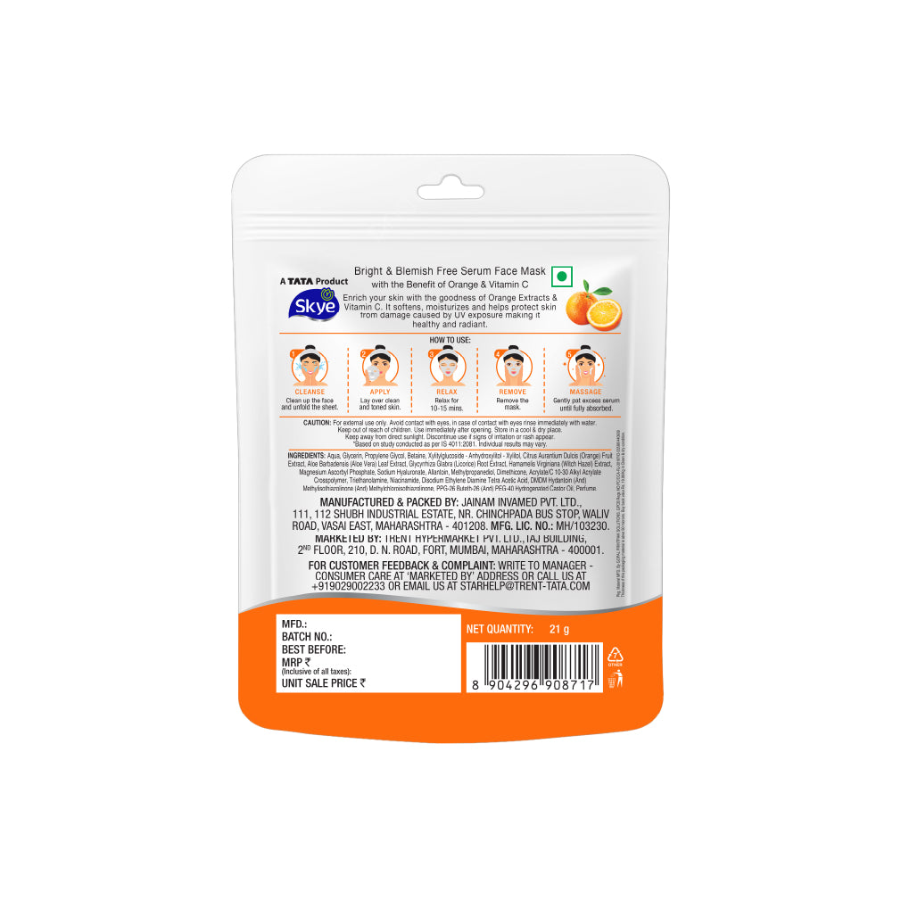Skye Brightening Orange Face Mask 21 g