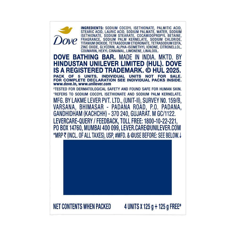 Dove Cream Beauty Bar - Soft, Smooth, Moisturised Skin 125 g (buy 4 get 1 free)