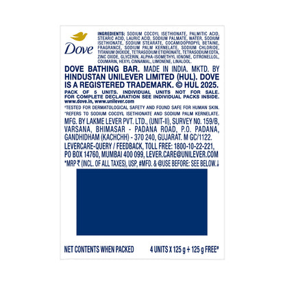 Dove Cream Beauty Bar - Soft, Smooth, Moisturised Skin 125 g (buy 4 get 1 free)
