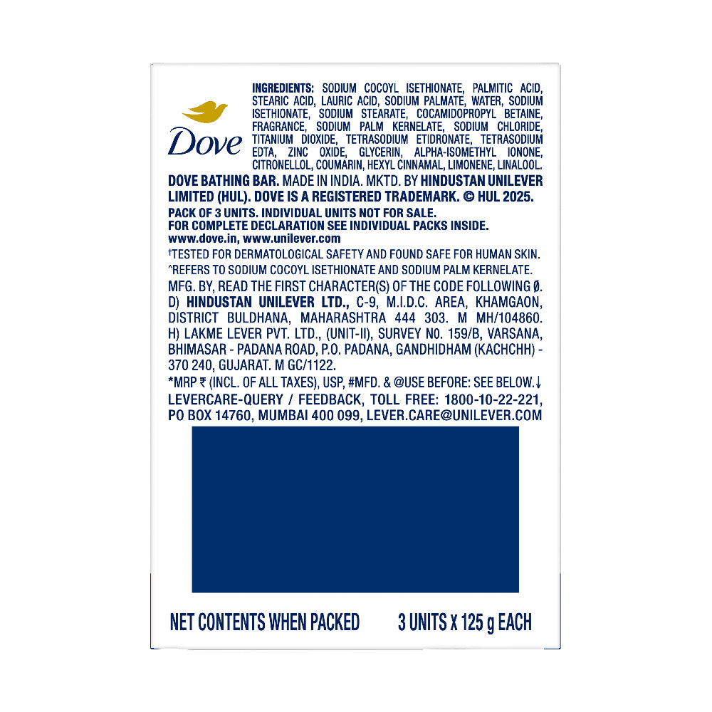 Dove Cream Beauty Bar - Soft, Smooth, Moisturised Skin 3x125 gm