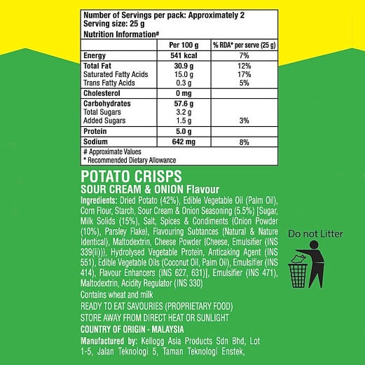 Pringles Sour Cream And Onion Can 40 g