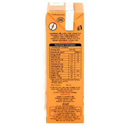 Amul Tru Orange Drink Tetra Pack 150 Ml
