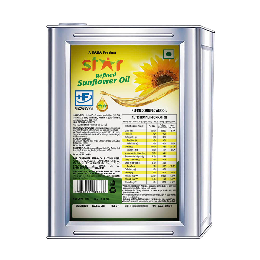 Star Refined Sunflower Oil Tin 13 kg