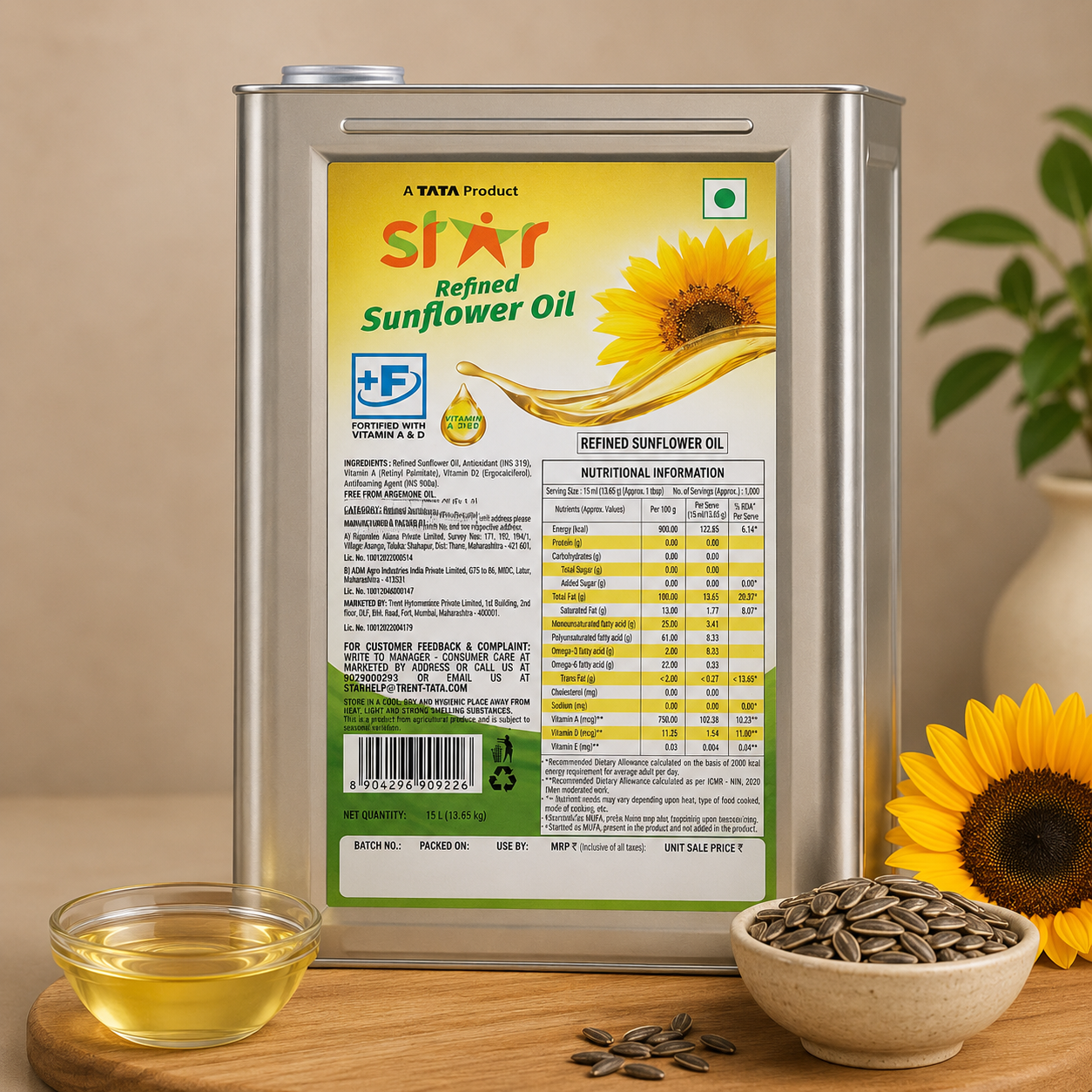 Star Refined Sunflower Oil Tin 13 kg