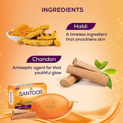 Santoor Sandal & Turmeric Soap 100 gx4
