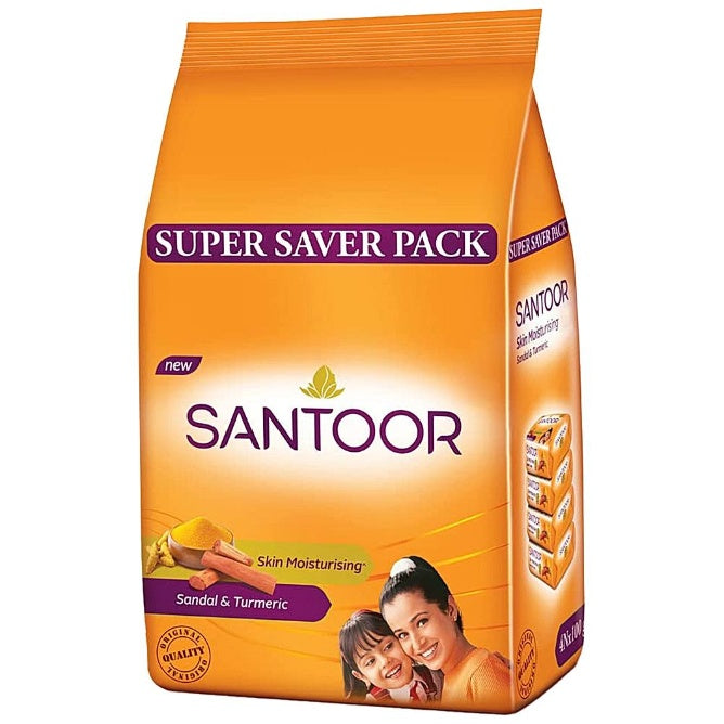 Santoor Sandal & Turmeric Soap 100 gx4