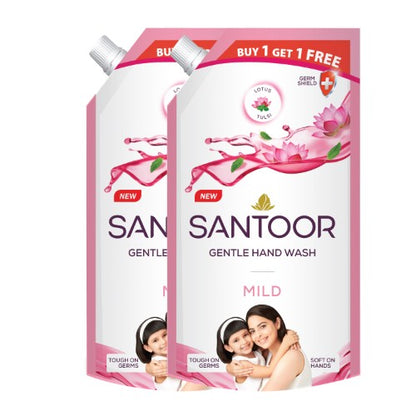 Santoor Hand Wash Mild 750ml buy 1 get 1 free