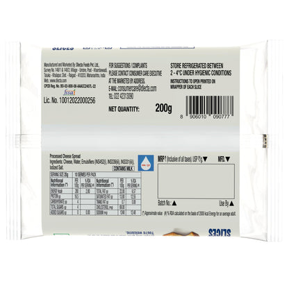 D'Lecta Cheese Slices 200 gm