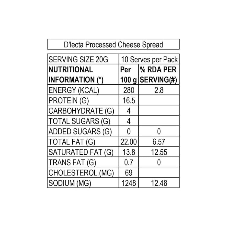 D'Lecta Cheese Slices 200 g