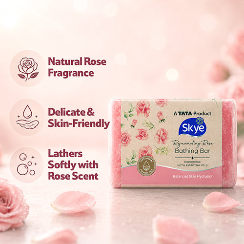 Skye Rejuvenating Rose Bathing Bar, 125 g